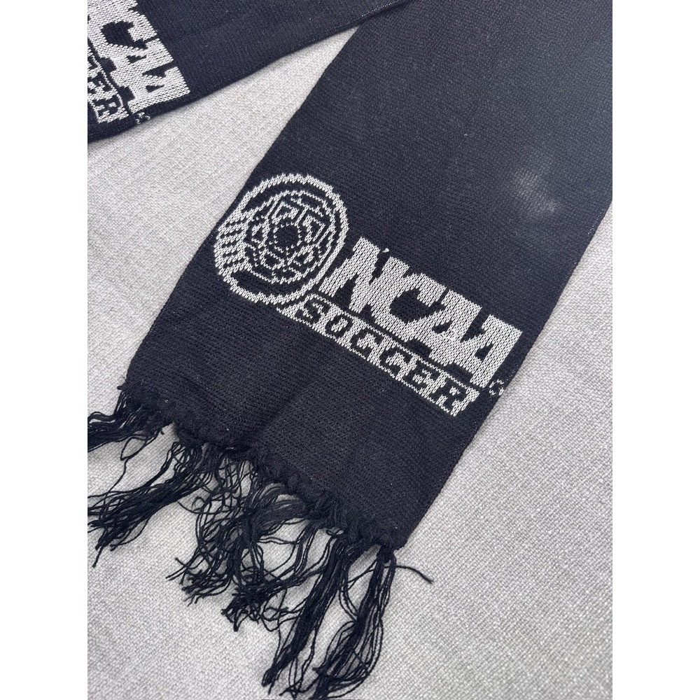 NCAA Soccer Scarf Mens One Size Black NCAA Soccer Knit Fringe NCAA Fan Gear - Picture 3 of 4